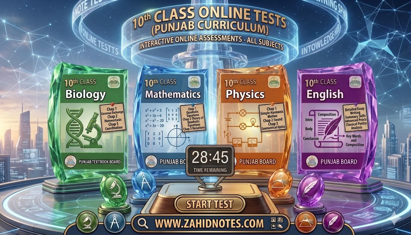 10th Online Test (Punjab Board) 1 10th Class Online Test (Punjab Board)