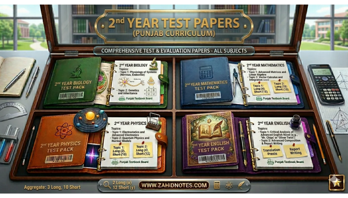 2nd year Test​ Papers