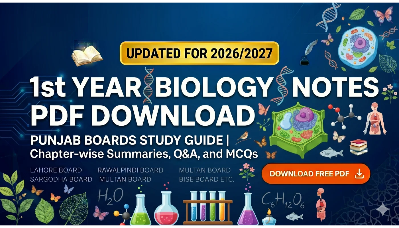 1st Year Biology Notes PDF Download 2026/2027 | Punjab Boards