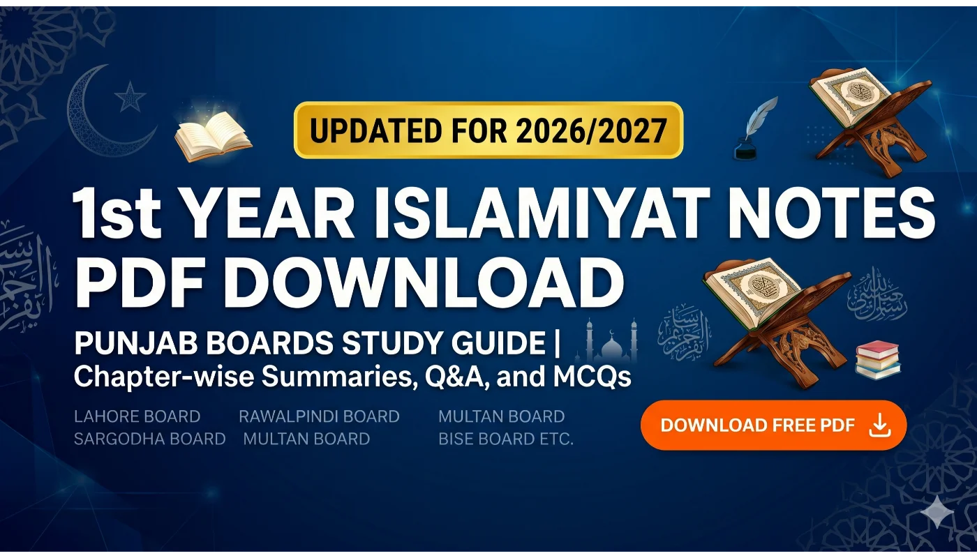 1st Year Islamiyat Notes PDF Download 2026/2027 | Punjab Boards