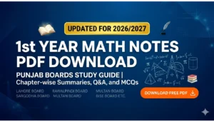 1st Year Math Notes PDF Download 2026/2027 | Punjab Boards